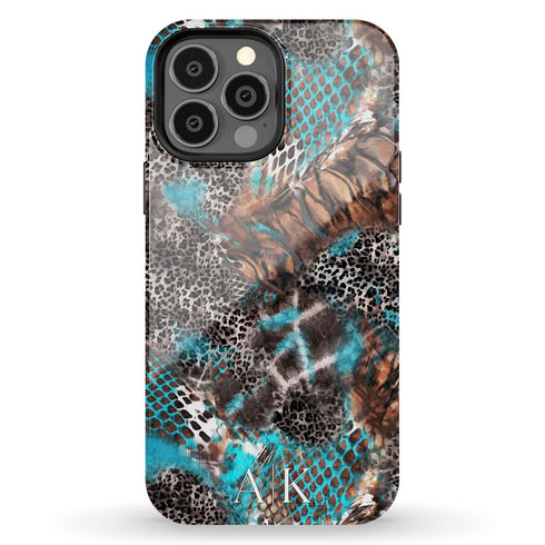 Custom Monogram Initials Snakeskin iPhone Case